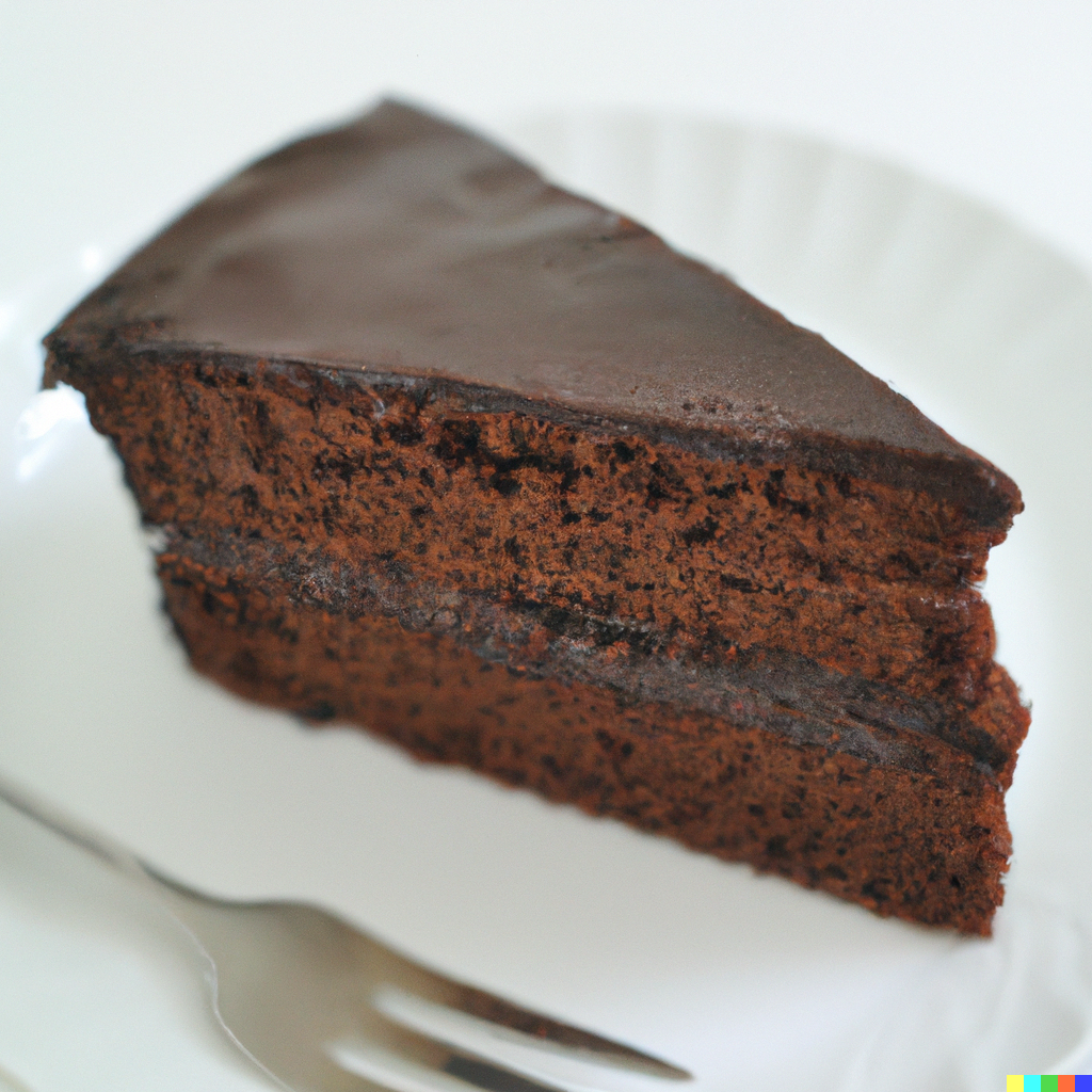 a slice of chocolate cake