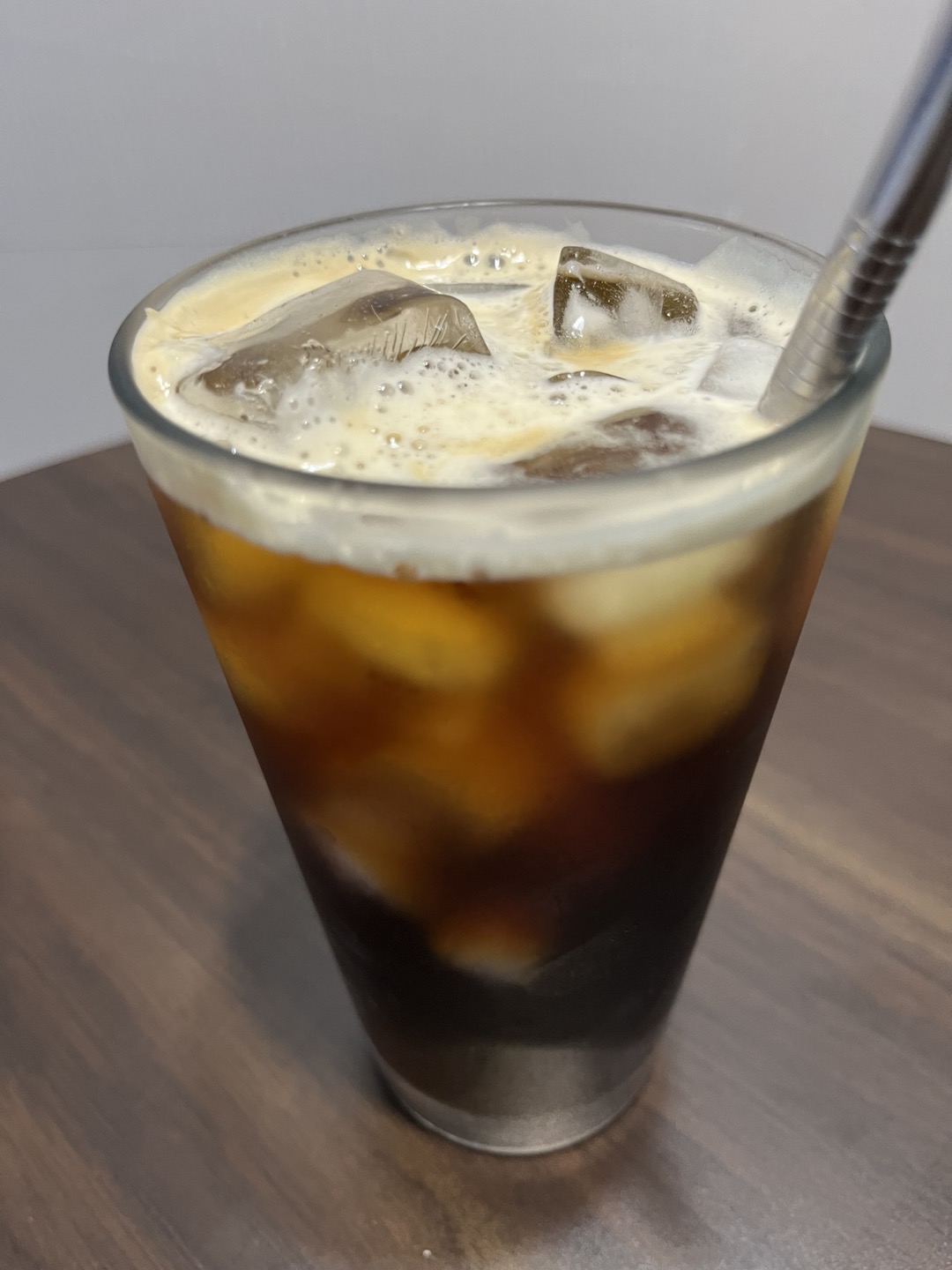 iced americano in a cold glass